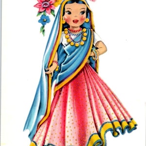 Doll of India - Cartolina originale serie Dolls of Many Lands PB4