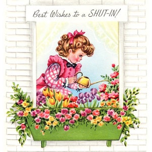 Carte de vœux vintage Meilleurs vœux à un SHUT IN TJ8-7