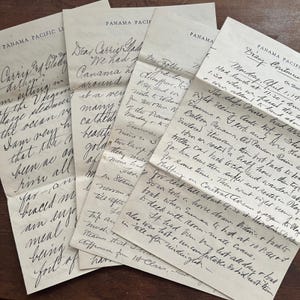 Lote de 4 cartas manuscritas de Panama Pacific Lines SS Virginia Mar-Abr 1929 AF4