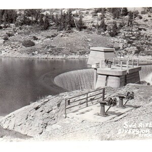 Zapora Sun River Diversion Montana - Oryginalna pocztówka RPPC TJ8-4