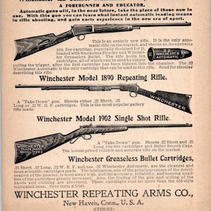 1903 Winchester Repeating Arms New Haven, CONN Combo Target Trade Card AD8-R3
