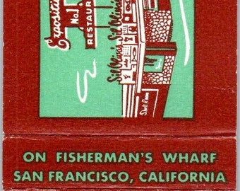 Exposition Fish Grotto No. 1 Fisherman's Wharf CA Advertising Matchbook SA9-M9