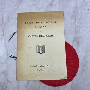1940 カーター聖書クラス第 22 回年次宴会プログラム フォートワース テキサス地域 TA9-E2
