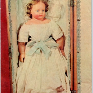 Bambola di cera Montanari Museo delle bambole di Mary Merritt Cartolina di Douglassville PA PB4