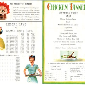 1953 Knott's Berry Farm Menu et guide de voyage Buena Park CA AE8