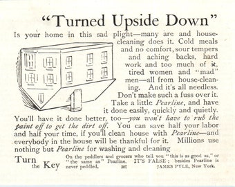 Savon nacré maison renversée James Pyle NY c1890 publicité victorienne AE8-CH1