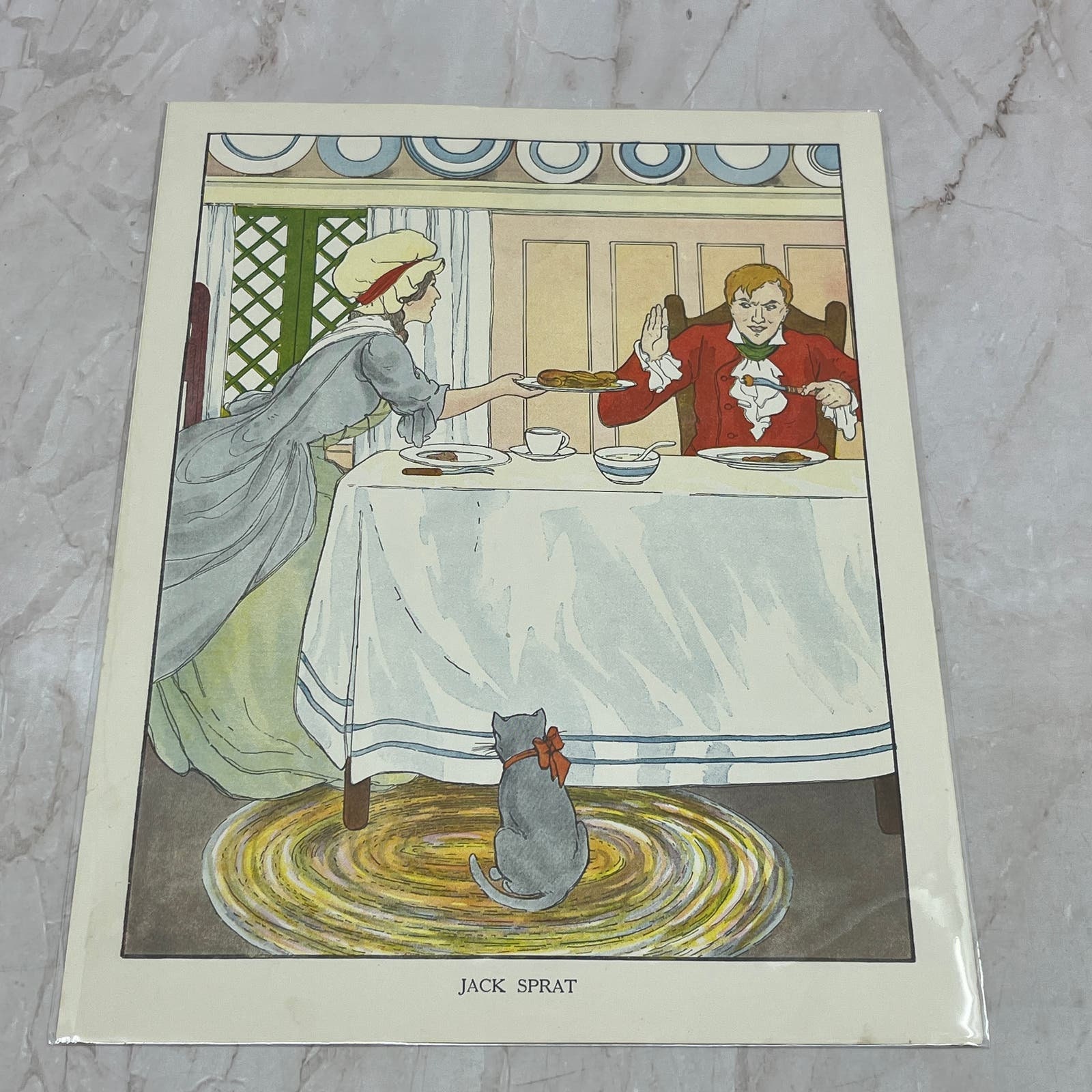 Jack Sprat Mother Goose Nursery Rhyme Vintage Print Blanche Fisher ...
