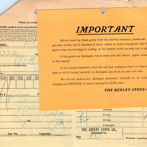 1907 The Keeley Stove Co Columbia PA membrete recibo D11