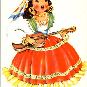 Bambola del Messico - Cartolina originale serie Dolls of Many Lands PB4