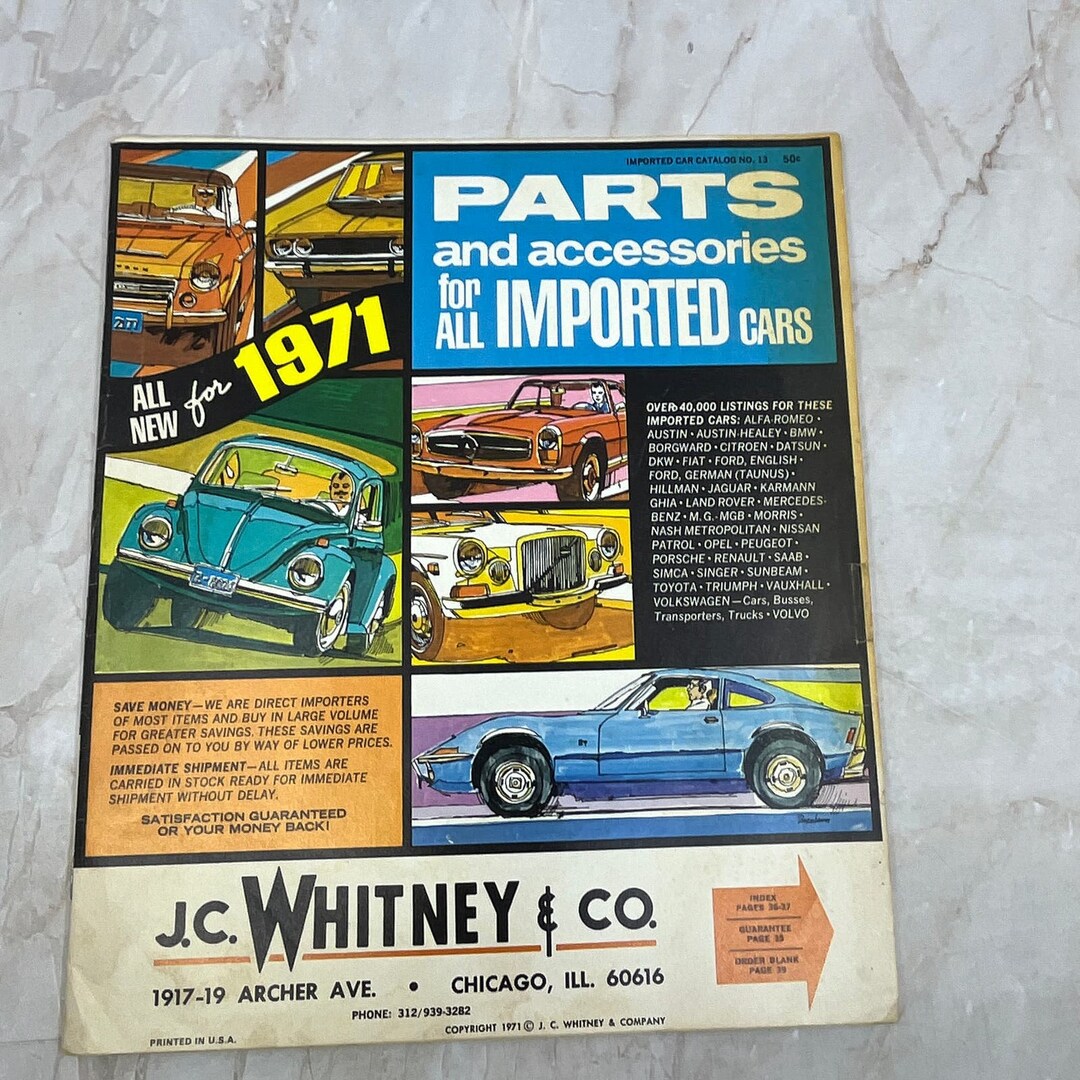 1971 JC Whitney & Co Parts and Accessories for Imported Cars Catalog