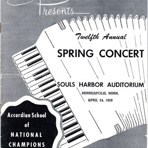 1959 Professional Music Center Frühjahrs-Konzertprogramm Souls Habor Hörorium D9