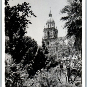 Catedral de Cuernavaca w Meksyku — oryginalna pocztówka RPPC TJ7-MP