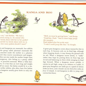 Impresión artística vintage de Winnie the Pooh: Kanga y Roo, 7,5 x 11 V6