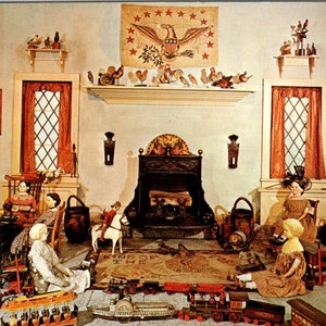 Collezione Vaughn di giocattoli e bambole Essex Institute Salem MA Cartolina originale PB8