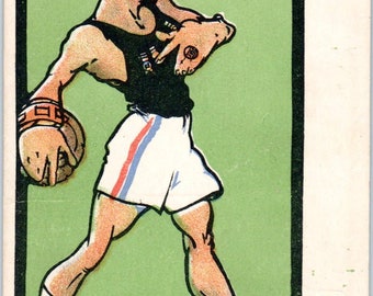 1905 Basketball Spieler Blimline College Marke Kleidung Original Postkarte TK1-24
