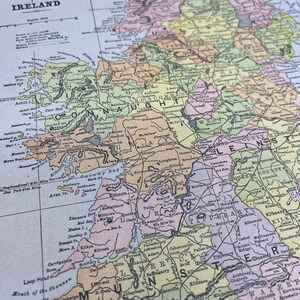 1899 Irland Landkarte 10x13 Original Landkarte Kupferstich FL6-8
