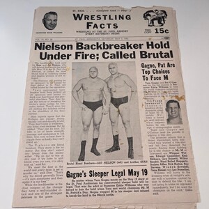 M. M Kowalski Geigel Townsend 5 mai 1962 Wrestling Facts Program & Card V1-3