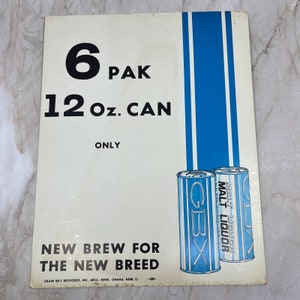 Grain Belt GBX, affiche de bar pour alcools de malt, carton 11 x 14 po. FL3