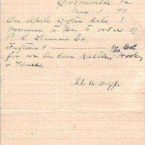 1899 Gordonville PA Carta manuscrita Ida B. Groffe D21