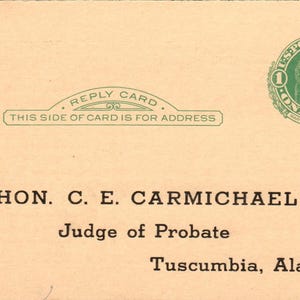 1938 Hon C.E. Carbraun Tuscumbia AL Briefkarte PE7 zur Wahlabsprache