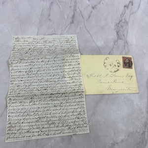 Carta manuscrita de 1859 de St. Paul, Minnesota, de la madre a Robert P. Lewis TB8-OD