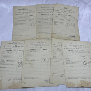 Lote de 7 tarjetas de calificaciones TC5-RD del guardiamarina de la Academia Naval JGM Stone de 1914