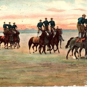 1908 hiszpańsko-amerykański patrol kawalerii wojennej Murray KY Oryginalna pocztówka PD2