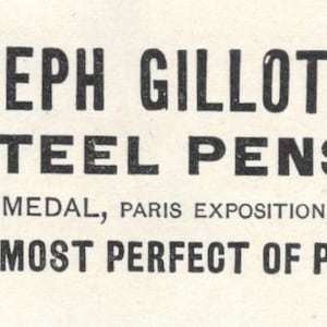 Joseph Gillott's Steel Pens Exposición de París 1893 Anuncio de la revista Judge AB9-SB