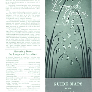 Folleto de mapas guía PA vintage de Longwood Gardens Kennett Square TF4-BD