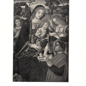 Pintoricchio The Madonna of San Severino 6.5x9.5&quot; - 1904 Engraving Plate TJ8-8