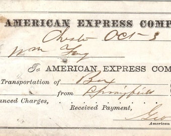 1879 American Express Company Original Bank Scheck AE7