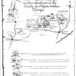 Vintage Alpine Helen Georgia Pleasure Map Tourist Travel Leaflet TF4-B4