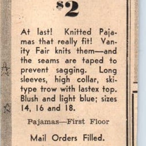 John W. Thomas Co Dept Store 2x13 "1935 Minneapolis Journal Werbung D10
