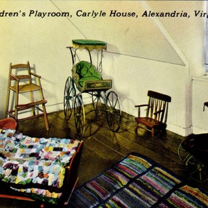 Sala giochi per bambini Carlyle Doll House Alexandria VA Cartolina originale PB7