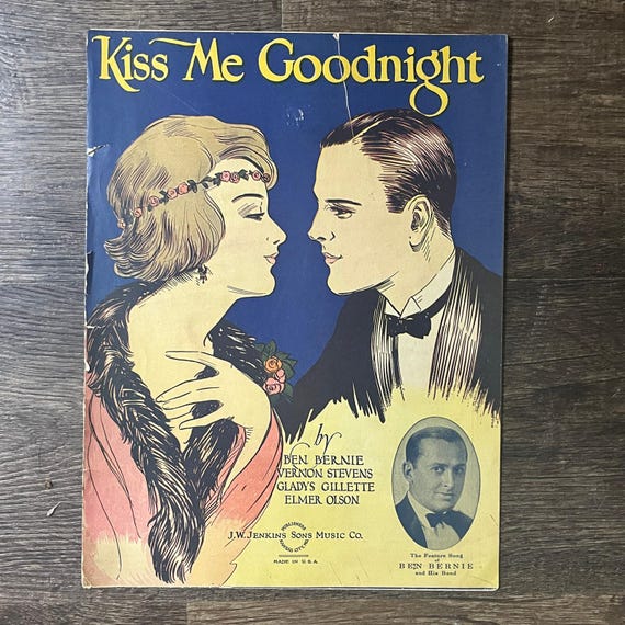 Kiss Me Goodnight 1924 Sheet Music Ben Bernie Vernon Stevens