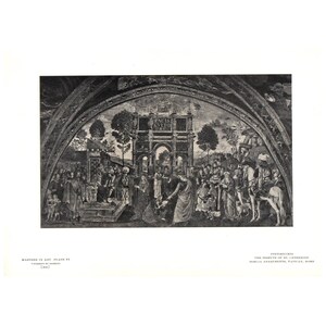 Pintoricchio The Dispute of St. Catherine 6.5x9.5&quot; - 1904 Engraving Plate TJ8-8