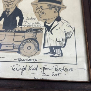 1923 ondertekende originele kunst cartoon Manuel Rosenberg Cincinnati Post ingelijst TG3