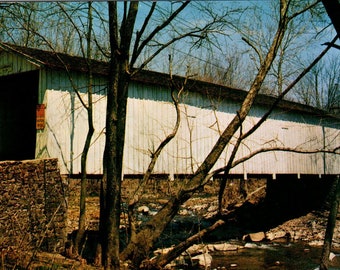 Hunterdon Co. NJ Green Sergeant's Covered Bridge Postcard PB10