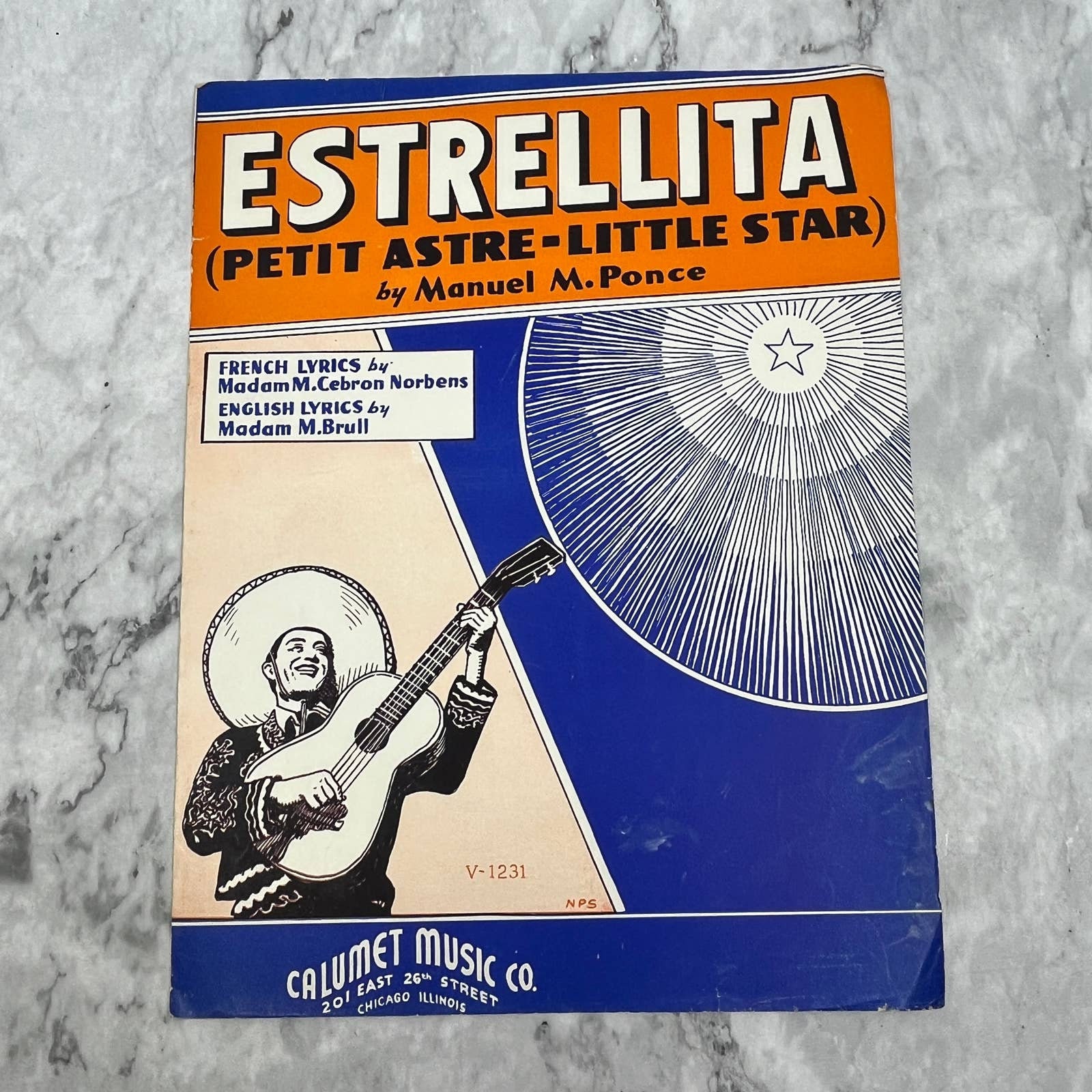 Estrellita Manuel M. Ponce M. Brull M. Cebron Norbens 1929 Sheet Music TK2-SM4