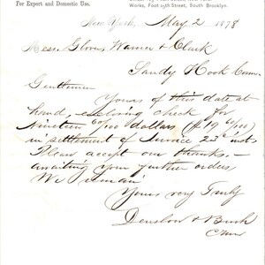 1878 Densow & Bush Peerless Oil Works Recibo de Nueva York Membrete D24