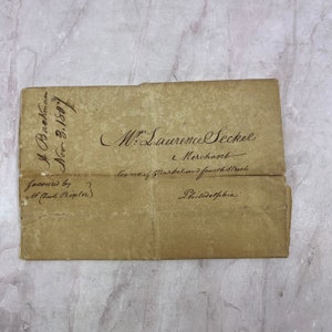 1807 Carta manuscrita Abraham Bachman Lawrence Seckel Filadelfia PA TJ5-E2