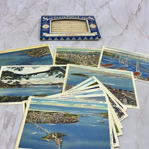 Vintage Bridges of San Francisco CA 14 Souvenir Postkartensammlung TI8-S1