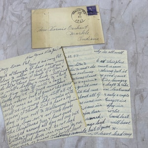 Carta manuscrita de 1947 Sra. Vernie Earhart Markle EN TI8-S6