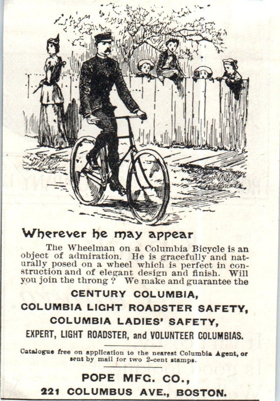 Century Columbia Light Roadster Vélo de sécurité Boston c1890 - Main Image