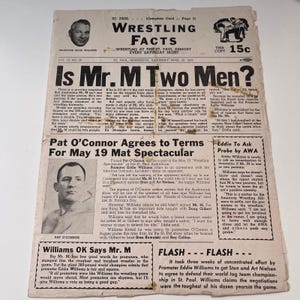 M. M Gilbert Geigel Scarpello 28 avril 1962 Wrestling Facts Program & Card V1-3