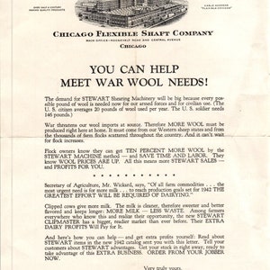 1940er Jahre WWII Chicago Flexible Shaft Company Briefpapier Kriegswolle Bedürfnisse D10