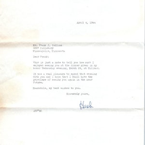 1944 A. Herbert Nelson Briefkopf-Memo an Frank J. Collins Minneapolis MN D9