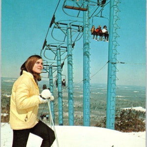 Camelback Dreiersesselbahn Big Pocono Ski Ski Gebiet Tannersville PA Postkarte PD4