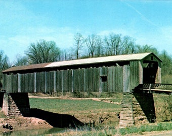 Hildreth Bridge #24 Little Muskingum River Marietta Covered Bridge Postcard PC3