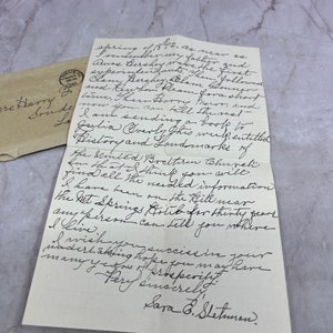 1933 Carta escrita a mano Sra. Harry F. Groff Soudersburg PA TJ5-E1